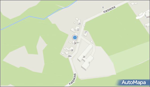 Szczecin, Karpacka, 26, mapa Szczecina