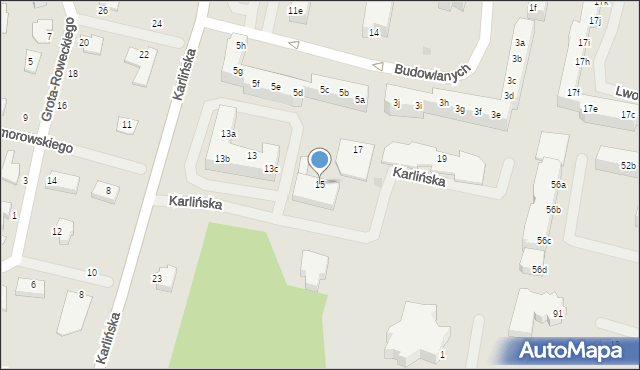 Szczecinek, Karlińska, 15, mapa Szczecinek