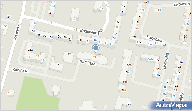 Szczecinek, Karlińska, 19c, mapa Szczecinek