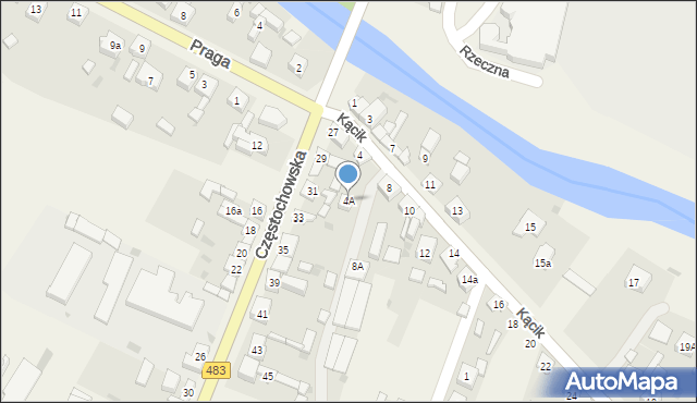 Szczerców, Kącik, 4A, mapa Szczerców