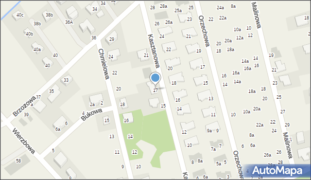 Szczodre, Kasztanowa, 17, mapa Szczodre