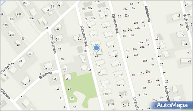 Szczodre, Kasztanowa, 18, mapa Szczodre