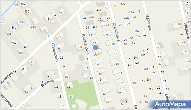 Szczodre, Kasztanowa, 20, mapa Szczodre
