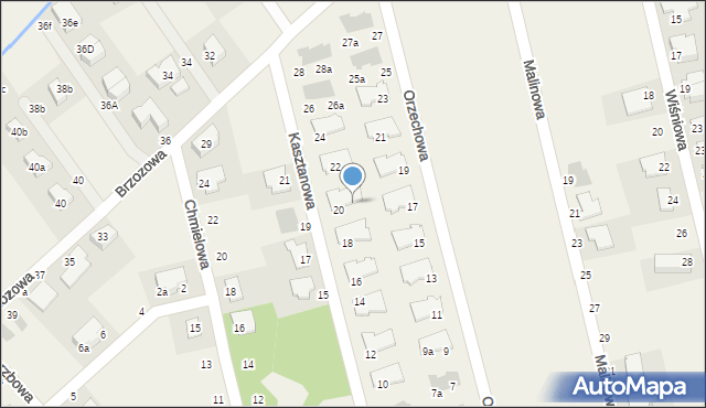 Szczodre, Kasztanowa, 20a, mapa Szczodre