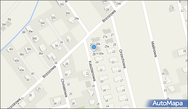 Szczodre, Kasztanowa, 26, mapa Szczodre