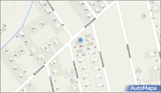 Szczodre, Kasztanowa, 28a, mapa Szczodre