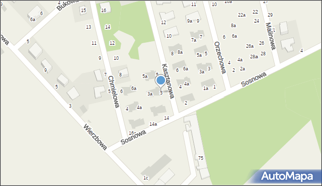 Szczodre, Kasztanowa, 3, mapa Szczodre