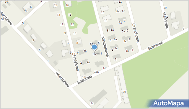 Szczodre, Kasztanowa, 3a, mapa Szczodre