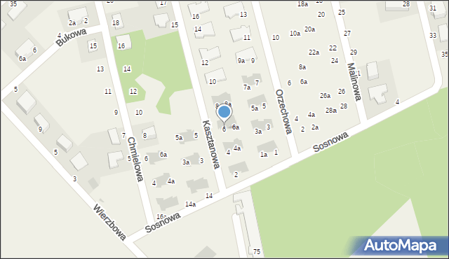 Szczodre, Kasztanowa, 6, mapa Szczodre