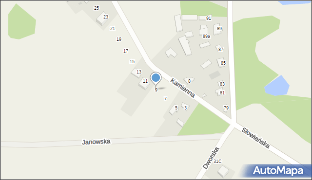 Szczypiorno, Kamienna, 9, mapa Szczypiorno