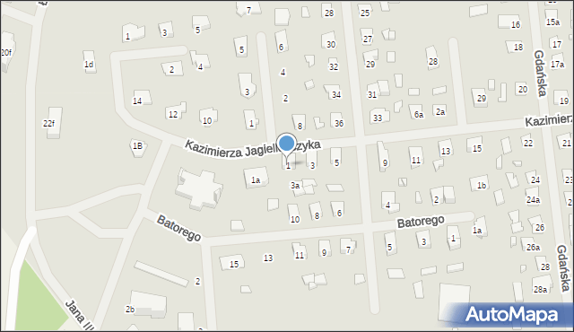 Szczytno, Kazimierza Jagiellończyka, 1, mapa Szczytno