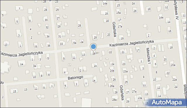 Szczytno, Kazimierza Jagiellończyka, 15, mapa Szczytno