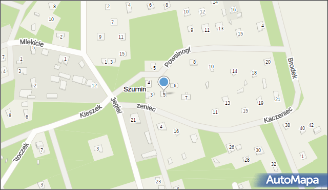 Szumin, Kaczeniec, 5, mapa Szumin