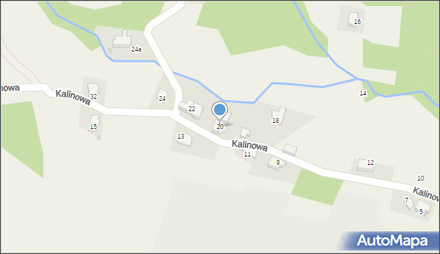 Targanice, Kalinowa, 20, mapa Targanice