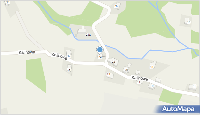 Targanice, Kalinowa, 24, mapa Targanice