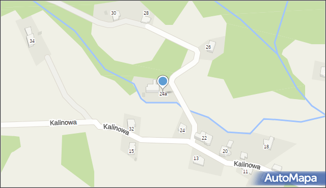 Targanice, Kalinowa, 24a, mapa Targanice