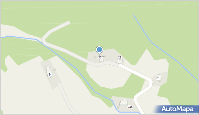 Targanice, Kalinowa, 30, mapa Targanice