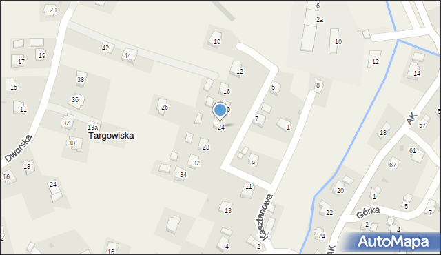 Targowiska, Kasztanowa, 24, mapa Targowiska