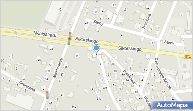 Tarnobrzeg, Kamionka, 2, mapa Tarnobrzegu