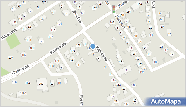 Tarnów, Kąpielowa, 5, mapa Tarnów