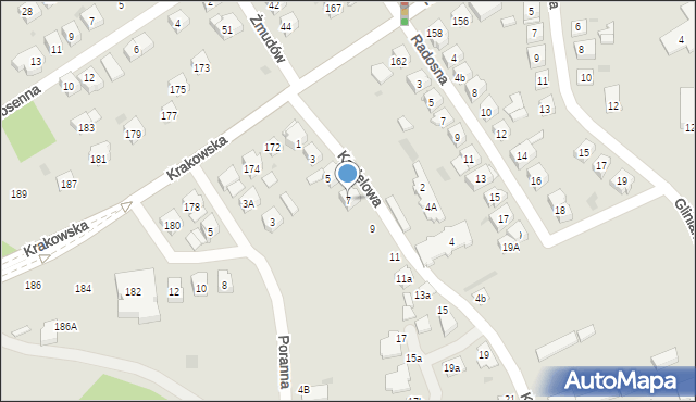 Tarnów, Kąpielowa, 7, mapa Tarnów