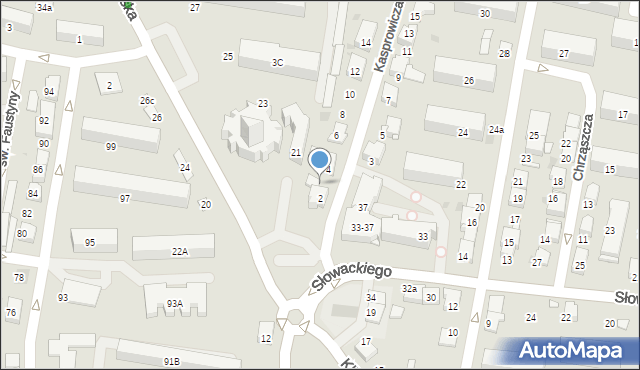 Tarnów, Kasprowicza Jana, 2a, mapa Tarnów