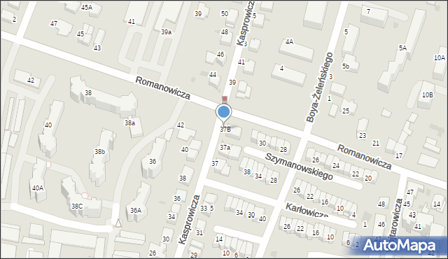 Tarnów, Kasprowicza Jana, 37B, mapa Tarnów