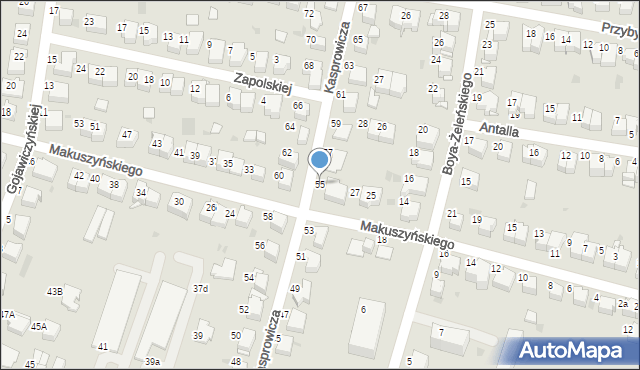 Tarnów, Kasprowicza Jana, 55, mapa Tarnów