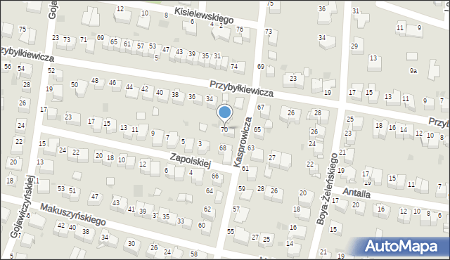 Tarnów, Kasprowicza Jana, 70, mapa Tarnów