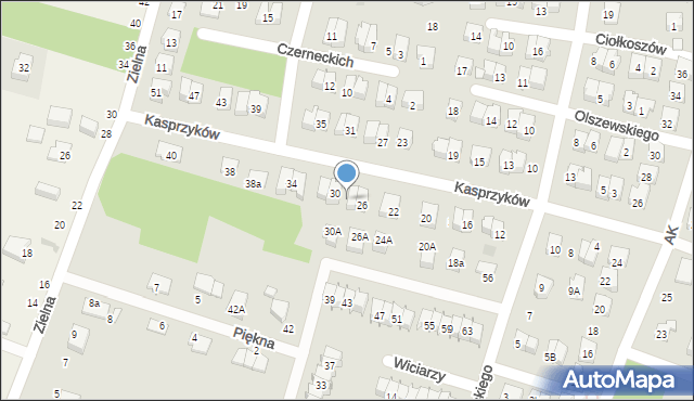 Tarnów, Kasprzyków, 28, mapa Tarnów