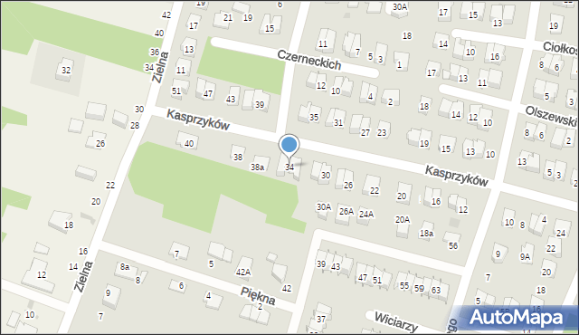 Tarnów, Kasprzyków, 34, mapa Tarnów