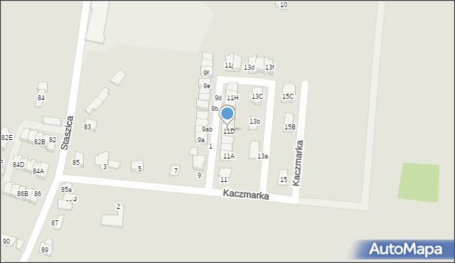 Tarnowskie Góry, Kaczmarka Augustyna, 11D, mapa Tarnowskie Góry