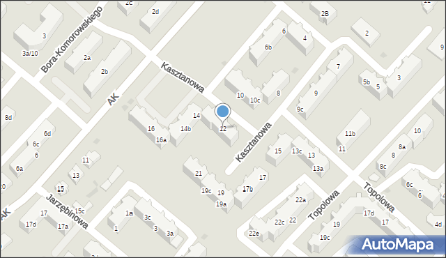 Tczew, Kasztanowa, 12, mapa Tczew