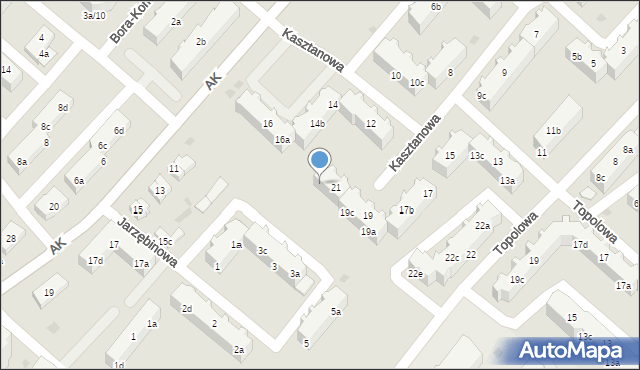 Tczew, Kasztanowa, 21b, mapa Tczew