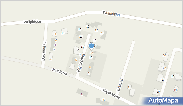 Tomaszkowo, Kapitańska, 12, mapa Tomaszkowo