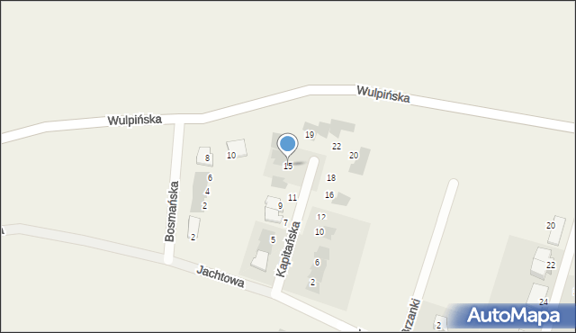 Tomaszkowo, Kapitańska, 15, mapa Tomaszkowo