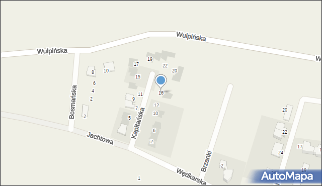 Tomaszkowo, Kapitańska, 16, mapa Tomaszkowo