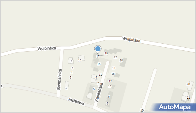 Tomaszkowo, Kapitańska, 17, mapa Tomaszkowo