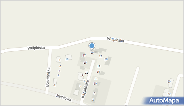 Tomaszkowo, Kapitańska, 19, mapa Tomaszkowo