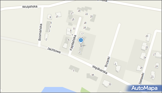 Tomaszkowo, Kapitańska, 6, mapa Tomaszkowo