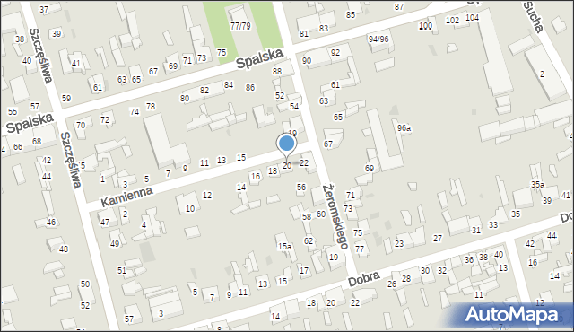 Tomaszów Mazowiecki, Kamienna, 20, mapa Tomaszów Mazowiecki