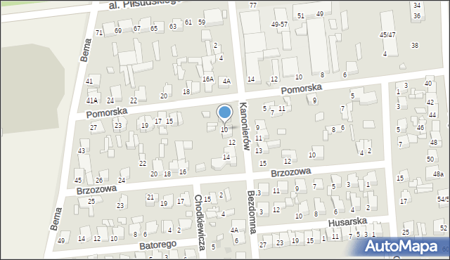 Tomaszów Mazowiecki, Kanonierów, 10, mapa Tomaszów Mazowiecki