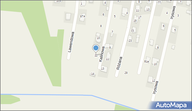 Tomice, Kalinowa, 12, mapa Tomice