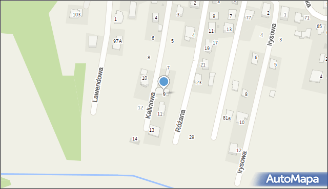 Tomice, Kalinowa, 9, mapa Tomice
