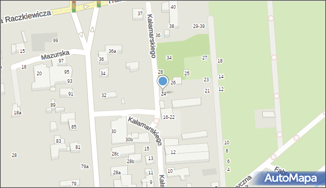 Toruń, Kałamarskiego Pawła, 24, mapa Torunia