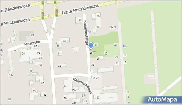 Toruń, Kałamarskiego Pawła, 28, mapa Torunia