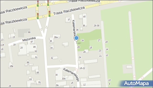 Toruń, Kałamarskiego Pawła, 30, mapa Torunia