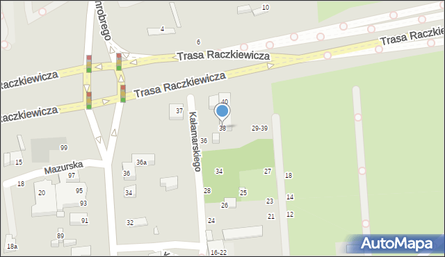 Toruń, Kałamarskiego Pawła, 38, mapa Torunia