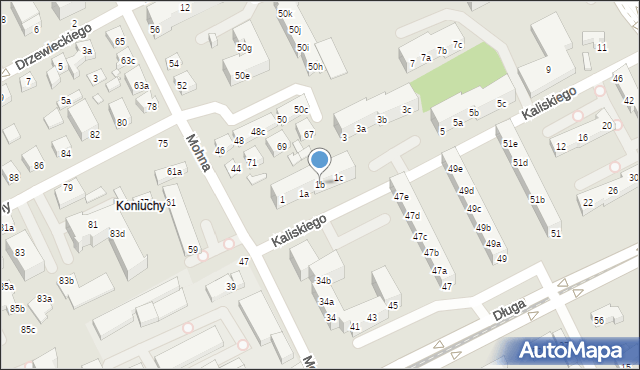 Toruń, Kaliskiego Sylwestra, 1b, mapa Torunia