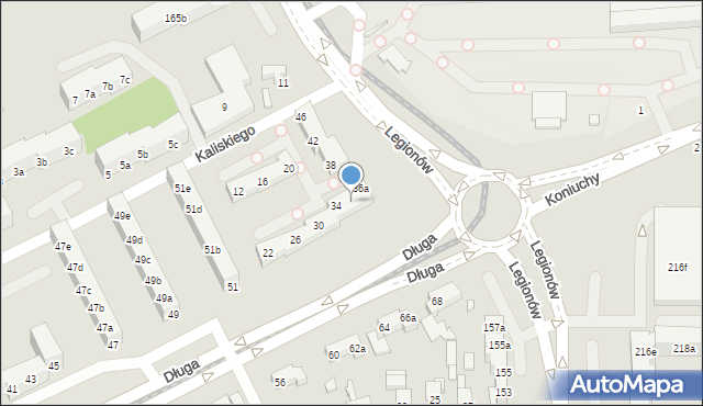 Toruń, Kaliskiego Sylwestra, 36, mapa Torunia